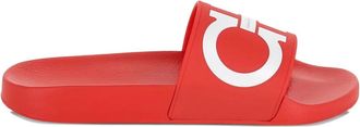 Ferragamo Slippers met logopatroon - Rood