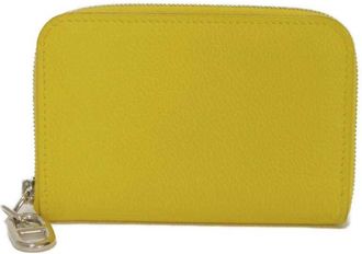 Herm&egrave;s Yellow Evercalf Leather Coin Purse/Coin Case (Pre-Owned)