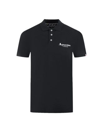 Aquascutum Mens Aquascutum London Classic Black Polo Shirt - Size: 36