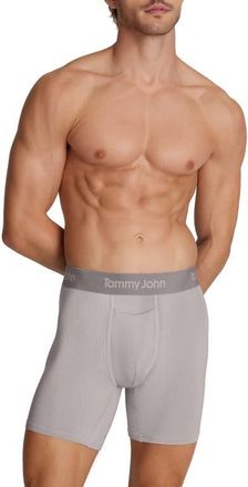 Tommy John Second Skin Luxe Rib 6-Inch Boxer Briefs in Ash at Nordstrom, Size Xx-Large