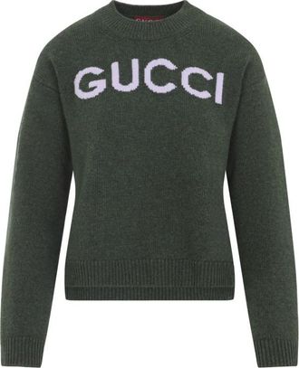 Gucci Green Crewneck Logo Sweater
