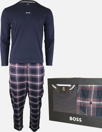 HUGO BOSS Mens BOSS Pyjama Set, Open Blue - Size: XX-LARGE