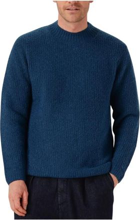 Dstrezzed Quint Mock Neck - Heren - Ronde hals truien - Blauw - S - Wol - Truien & Vesten