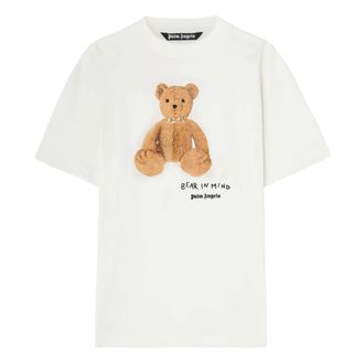 Palm Angels T-Shirts, male, White, Size: L Bear in Mind Tee