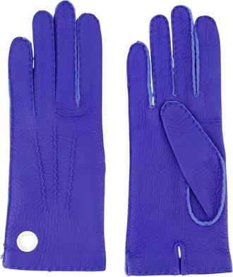 Ami Leren handschoenen met nerf - unisex - Accessoires - Blauw - Maat: 9 IN Zijde