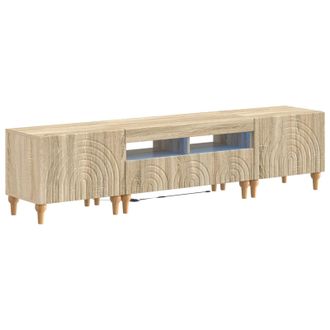 vidaXL Conjunto De 3 Muebles Para Tv Con Led Roble Sonoma Vidaxl