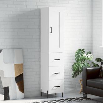 vidaXL Vidaxl - Aparador Alto Madera Contrachapada Blanco 34,5x34x180 Cm