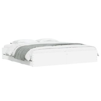 vidaXL Estructura Cama Con Cajones Madera Ingenier&iacute;a Blanca 180x200 Cm Vidaxl