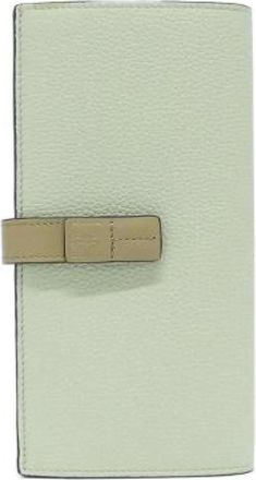 Loewe Pre-owned Wallets, female, Green, Size: ONE SIZE Pre-owned Calf Long Bifold Wallet