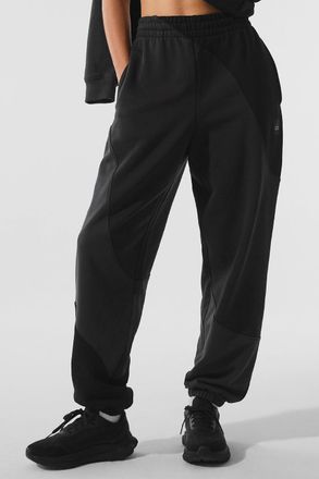 Alo | Make Waves Sweatpant in Vintage Black Tonal Grey, Size: 3XL WOMEN/2XL MEN