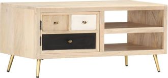 vidaXL Vidaxl - Mesa De Centro De Madera Maciza De Mango 90x45x40cm