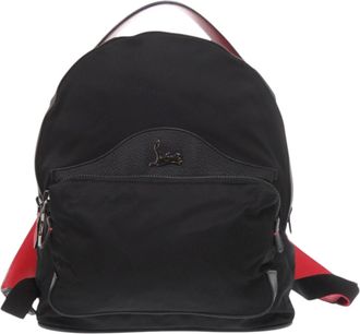 Christian Louboutin Black Nylon Leather Rubber Backpack (Pre-Owned)