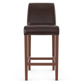 Netfurniture Greta Walnut Bar Stool Brown Aniline Leather Fully Assembled