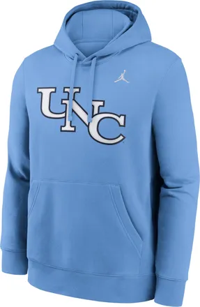 Nike Jordan Mens North Carolina Sideline Club Jordan Brand Pullover Hoodie in Blue | MJDK4EYNCV-4R3