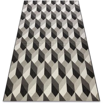 RugsX Alfombra De Cuerda Sisal Flat 48624/690 Cubos 3d Black 200x290 Cm