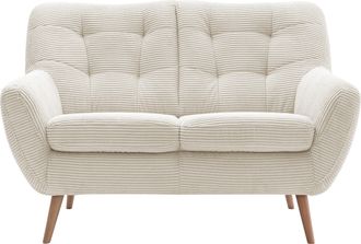 Exxpo Sofa Fashion 2-Sitzer »Scandi, bequem, aufwendige Rückenpolsterung für mehr Sitzkomfort« akuelle Farben in hochwertige Bezugsqualitäten, Holzfuss