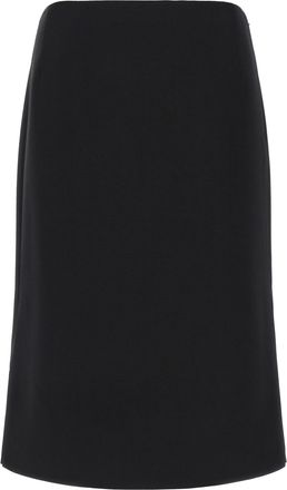 Fendi Black Wool Midi Womens Skirt