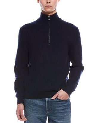 Bogner Rook Cashmere 1/4-Zip Mock Neck Sweater