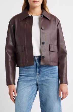 Mango Sabina Faux Leather Jacket in Maroon at Nordstrom Rack, Size Medium