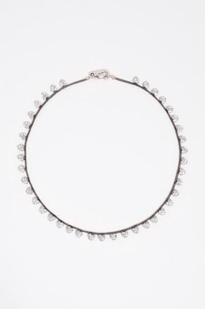 Bimba & Lola Aged Crystal Hearts Necklace in Dark Silver at Nordstrom