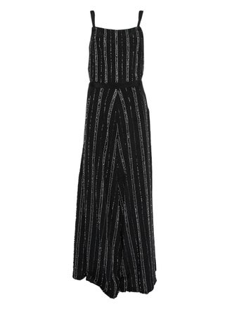 Bazza Alzouman pre-owned sequin-stripe jumpsuit - Black