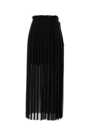 スカート Ami Alexandre Mattiussi Black Polyester Skir Ami Alexandre Mattiussi Black Cinch Miniskirt In Black/chalk
