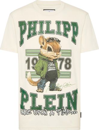 Philipp Plein Round Neck T-Shirt College Squirrel Stones