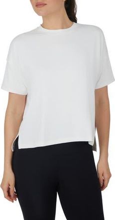90 Degree by Reflex Deluxe Textured High Low Activewear T-Shirt in White at Nordstrom Rack, Size X-Small