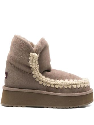 Mou braided-trim ankle boots - Brown