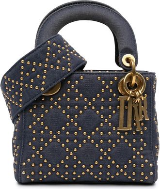 Dior Hobo Bags - 2017 Mini Denim Cannage Studded Supple Lady Dior - Gr. unisize - in Blau - für Damen