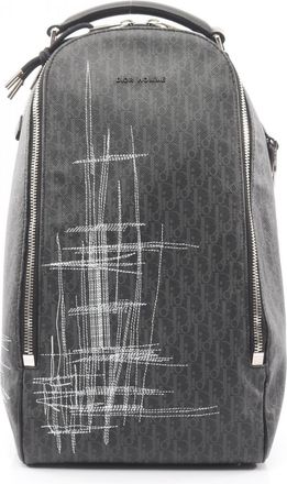 Dior Black Gray White Coated Canvas Leather Fanny Pack Sling Bag (Pre-Owned)