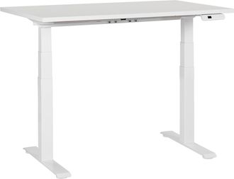 Beliani Beliani - Escritorio De Altura Regulable El&eacute;ctrico Oficina Moderna Patas Cuadradas 120 X 72 Cm Tablero Blanco Soporte De Acero Blanco Destines