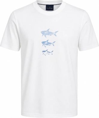 Paul & Shark T-shirt in Cotone Jersey con Stampa Squalo - - Tops - Uomo - Bianco - S