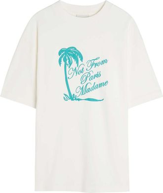 Dr&ocirc;le de Monsieur DR&Ocirc;LE DE Monsieur Slogan Palmiers Printed Cotton T-shirt - Off White - XL