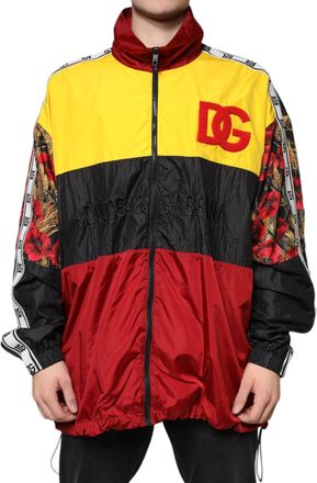 Dolce & Gabbana Multicolor Patchwork Men Full Zip Sweater Polyester Clothing