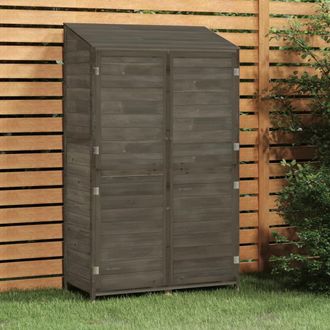 Berkfield Home Garden Shed Anthracite 102x52x174.5 cm Solid Wood Fir in Black