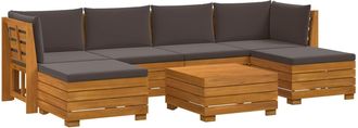 vidaXL 7 Uds. Conjunto De Sof&aacute;s De Exterior Madera De Acacia S&oacute;lida Vidaxl