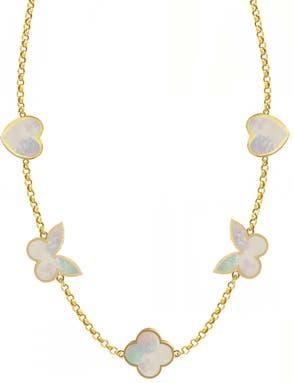 Gabi Rielle Sweet Lucky Mother-of-Pearl Station Necklace in Gold at Nordstrom Rack