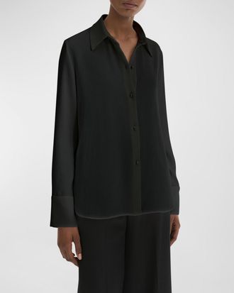 Vince Pearly Long-Sleeve Button-Front Shirt