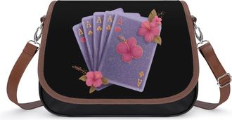 Generic Poker Playing Card Crossbody Bags for Women Leather Tote Bag Travel Purse Shoulder Bag for Work Shopping