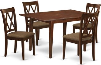 East West Furniture Dining Room Set Mahogany, NOCL5-MAH-C