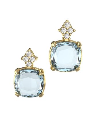 I.Reiss Company 14K 7.20 Ct. Tw. Diamond & Blue Topaz Drop Earrings