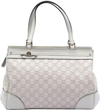 Gucci Pre-owned Womens Guccissima Mayfair Tote - Light Grey Leather - One Size