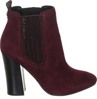 Guess Heeled Booties met Ronde Neus en Strass - Dames - Laarzen met Hak - Bruin - 36 EU - Leer - Schoenen