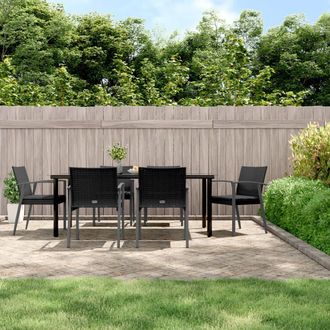 vidaXL Juego Comedor Jard&iacute;n 7 Piezas Y Cojines Rat&aacute;n Sint&eacute;tico Y Acero Vidaxl