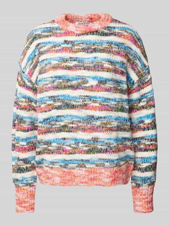 Jake*s Casual Strickpullover mit gerippten Abschl&uuml;ssen in Jeansblau, Gr&ouml;&szlig;e XXL