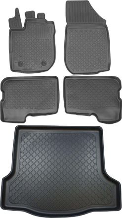 OEM Dacia Logan Ii Sed&aacute;n Desde 03.2013 Set - Alfombrillas Para Coche + Alfombrilla Para Maletero