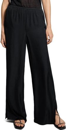 Theory Slit Hem Wide Leg Pants in Black at Nordstrom, Size X-Large