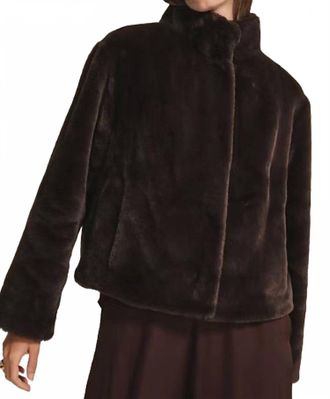 Velvet Sheena Faux Fur Jacket In Espresso