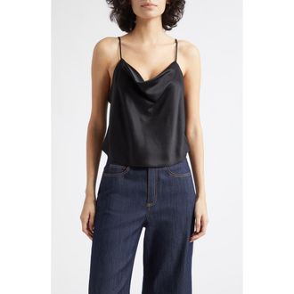 Cinq &agrave; Sept Petit Marta Silk Cami in Black at Nordstrom, Size X-Small
